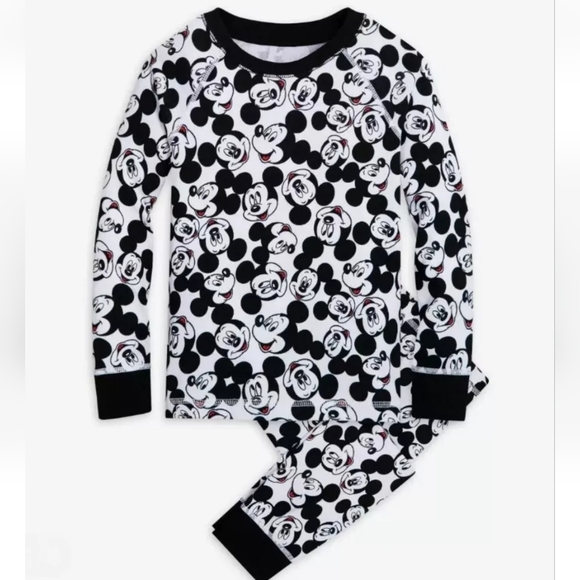 Disney Store Mickey Mouse PJ PALS Pajamas All Over Faces Kids Size 2t,3t,4, 6, 7 - Picture 1 of 2